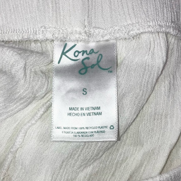 Kona Sol White Gauze Wrap Pants Tie Front Wide Open Leg Beach Women’s Small - Picture 8 of 10